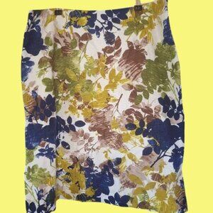💚 Pendleton Floral Linen Blend Pencil Skirt Sz 14